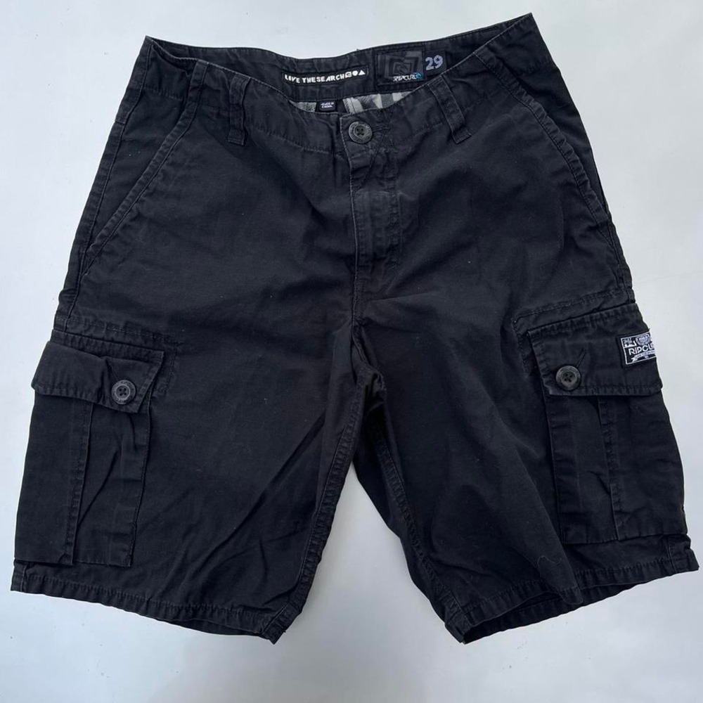 Black Y2K Rip curl skater surfer cargo shorts with 29" waist #skater